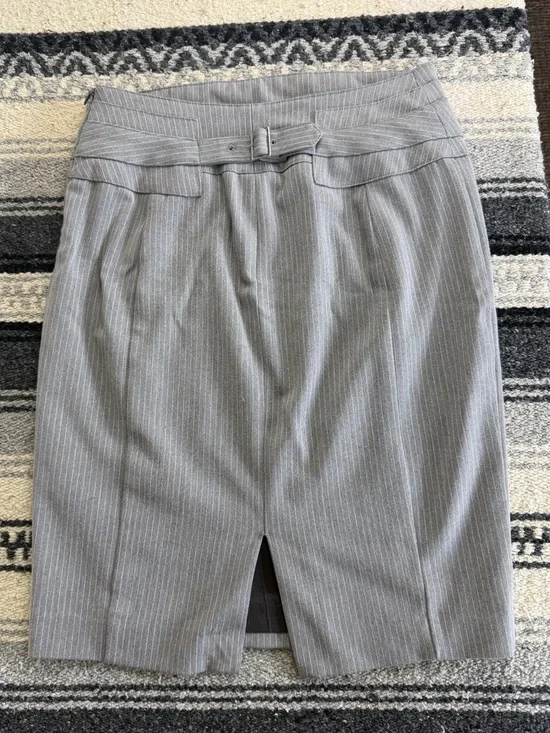 Express Gray Pinstripe Pencil Skirt - Picture 2 of 3